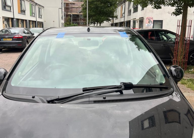 a brand new windscreen on a car in gravesend